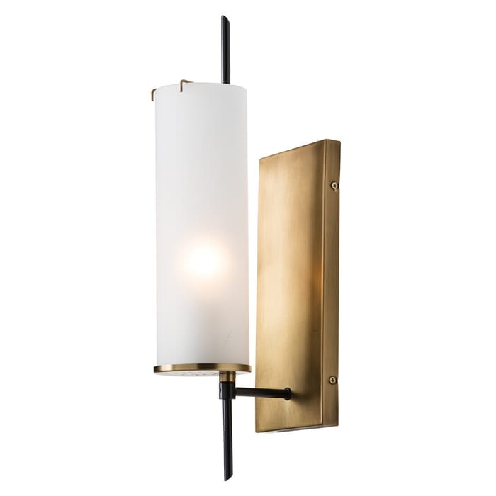 Arteriors Stefan 12" Frosted Sconce in Antique Brass Arteriors Stefan 12" Frosted Sconce in Antique Brass