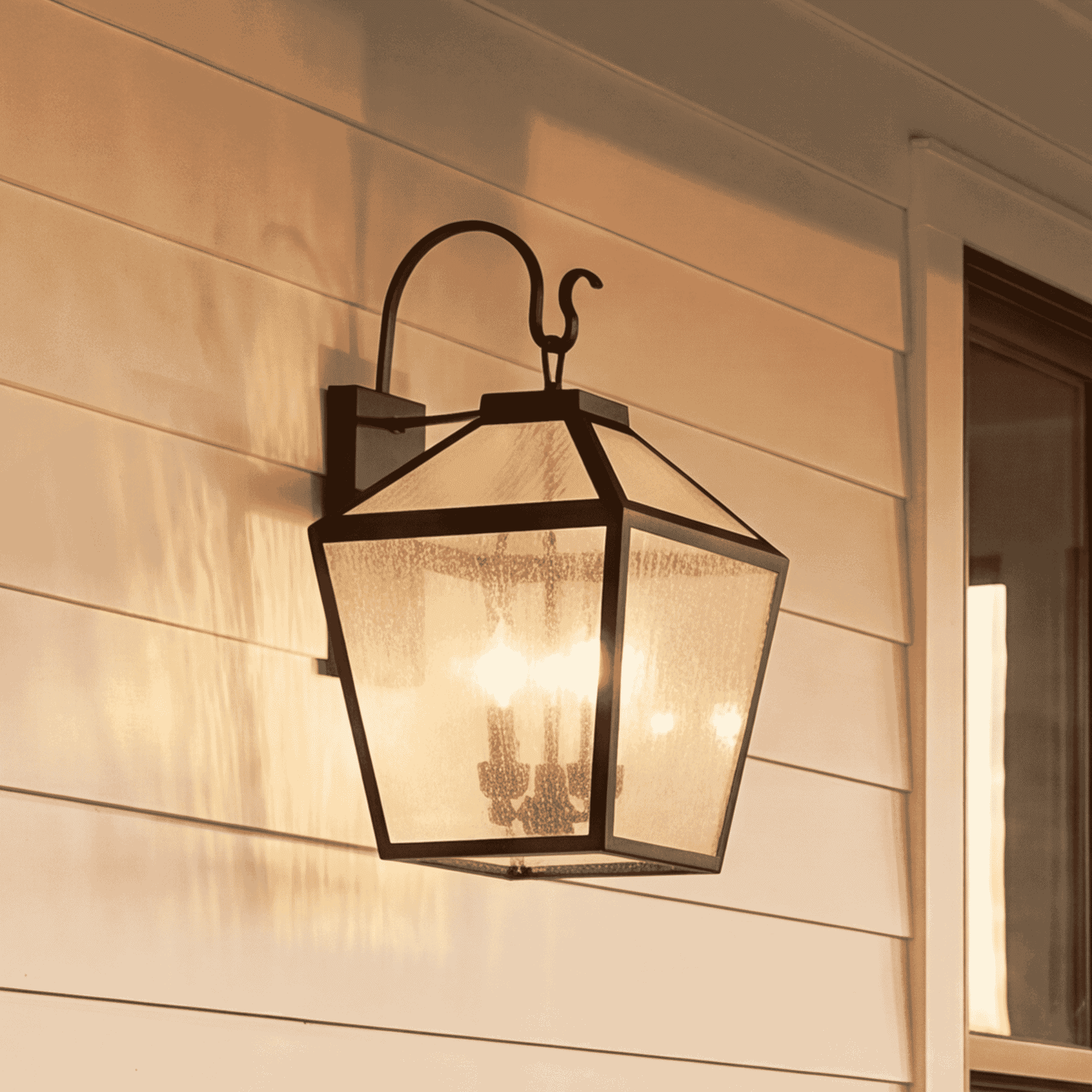 Black Three Light Wall Lantern from the Woodstock Collection