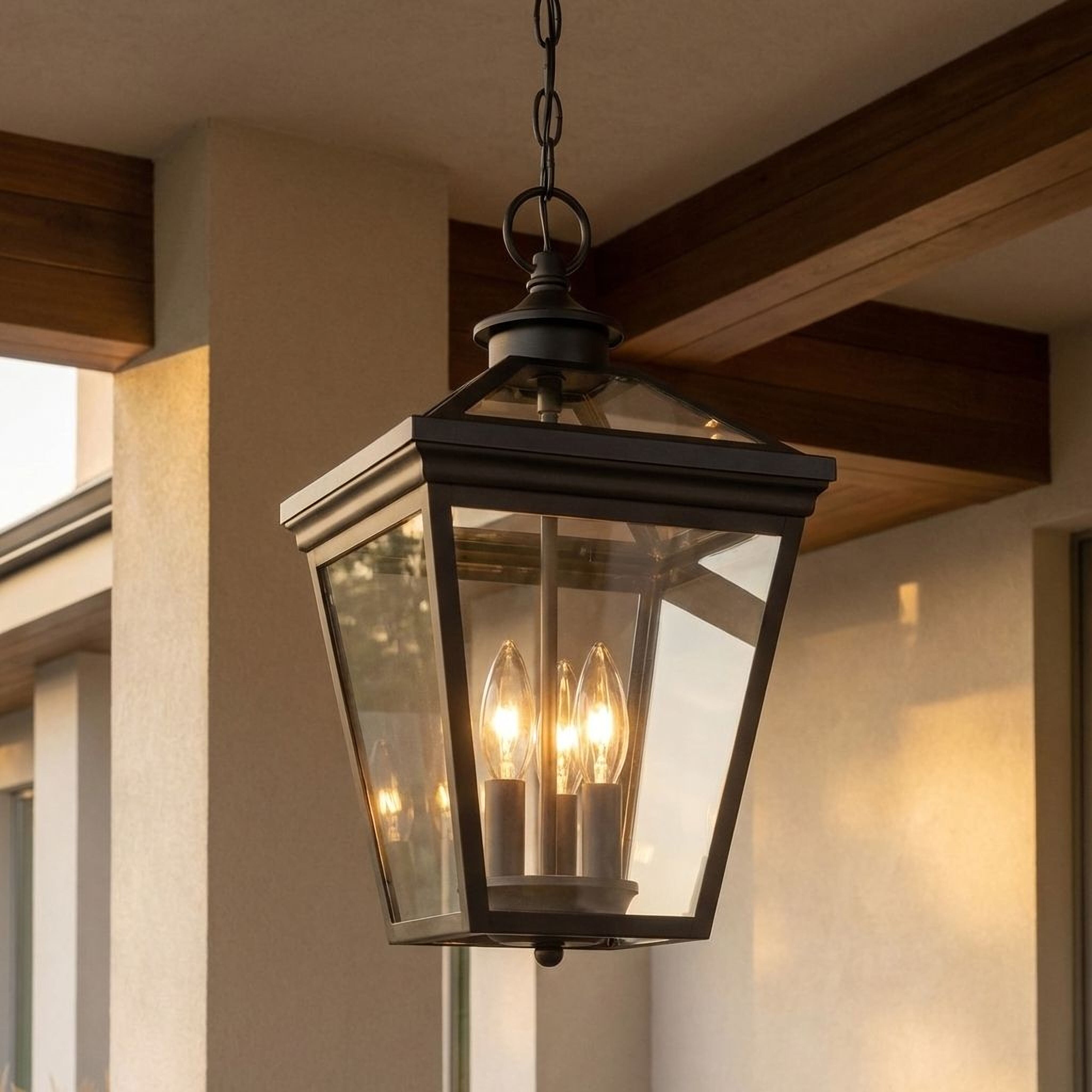 Ellijay 3-Light Outdoor Hanging Lantern in Black