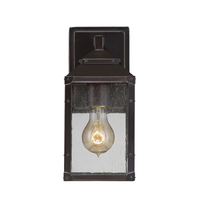 Savoy House Brennan 1-Light Outdoor Wall Lantern in English Bronze with Gold Savoy House Brennan 1-Light Outdoor Wall Lantern in English Bronze with Gold