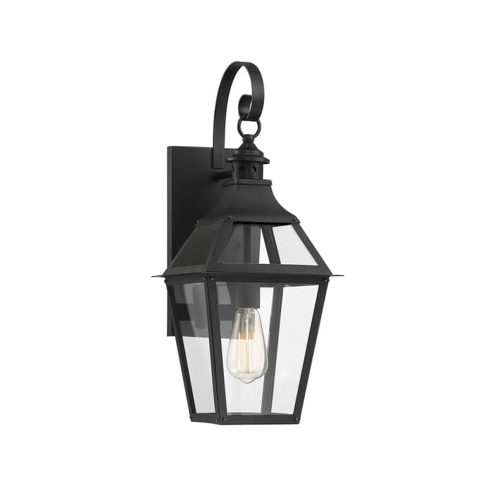 Savoy House Jackson 1-Light Outdoor Wall Lantern in Matte Black with Gold Highlights Savoy House Jackson 1-Light Outdoor Wall Lantern in Matte Black with Gold Highlights