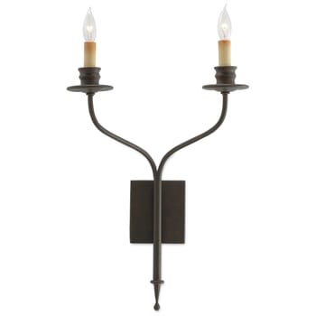 Currey & Company 2-Light 21" Highlight Wall Sconce in Bronze Gold