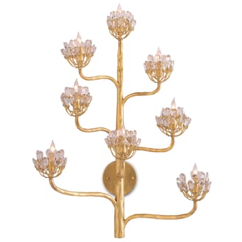 Currey & Company 8-Light 32" Agave Americana Gold Wall Sconce in Dark Contemporary Gold Leaf