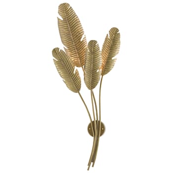 Currey & Company 4-Light 48" Tropical Wall Sconce in Vintage Brass