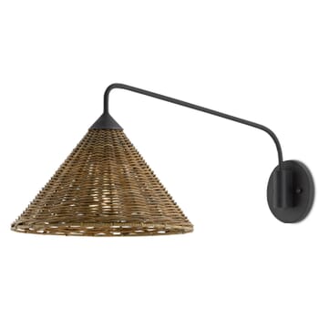 Currey & Company 11" Basket Swing Arm Sconce in Blacksmith and Natural