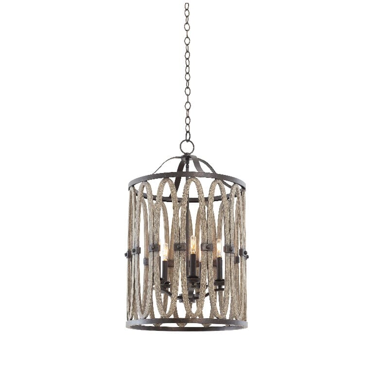 Kalco Belmont 5-Light Pendant Light in Florence Gold