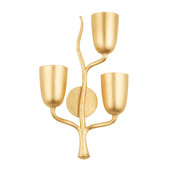 Hudson Valley Vine 3-Light Wall Sconce in Gold Leaf Hudson Valley Vine 3-Light Wall Sconce in Gold Leaf