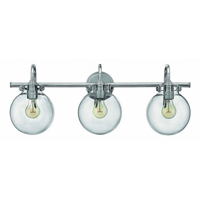 Hinkley Congress 3-Light Bathroom Vanity Light in Chrome Hinkley Congress 3-Light Bathroom Vanity Light in Chrome