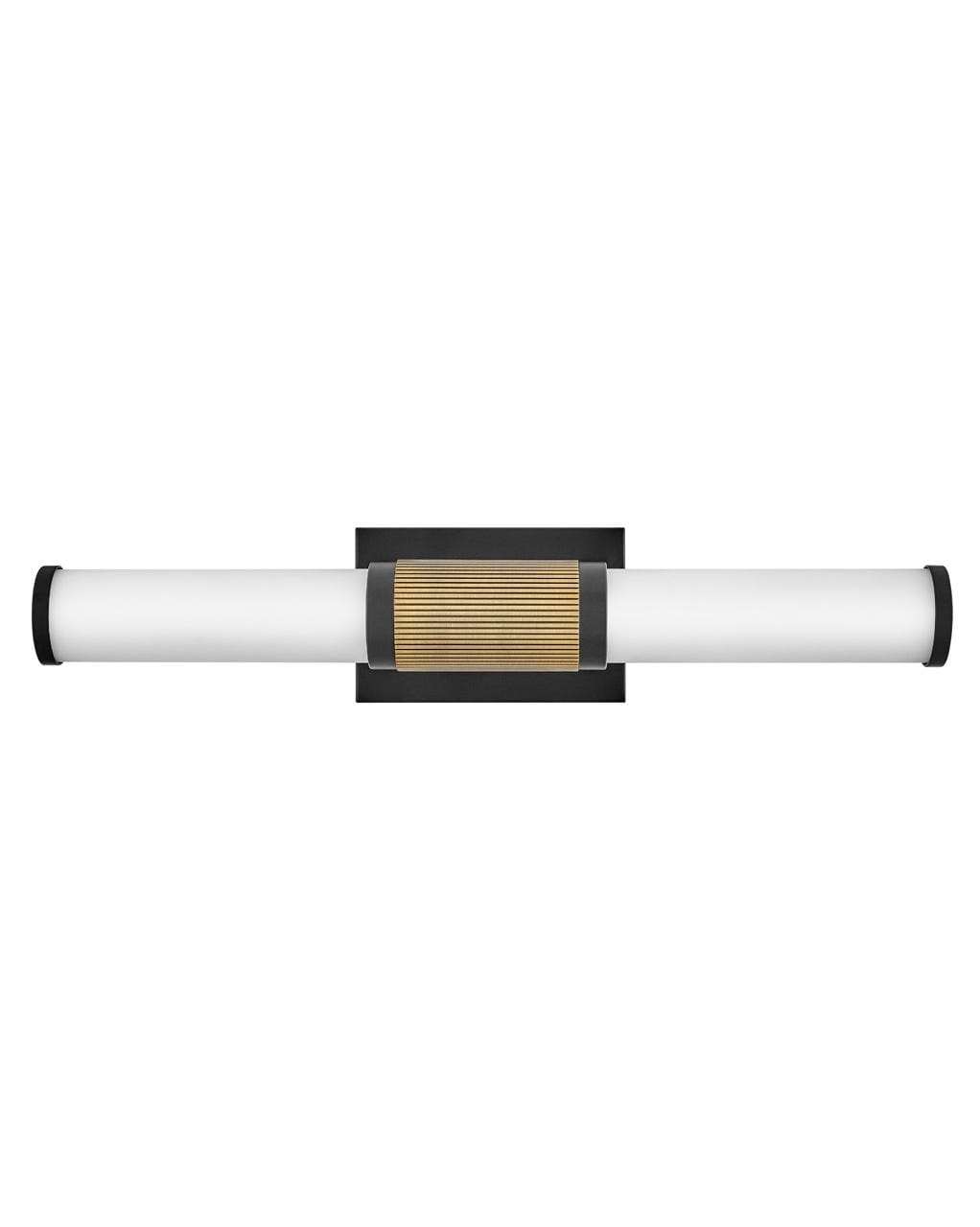 Zevi Bathroom Vanity Light In Black With Lacquered Brass Accents