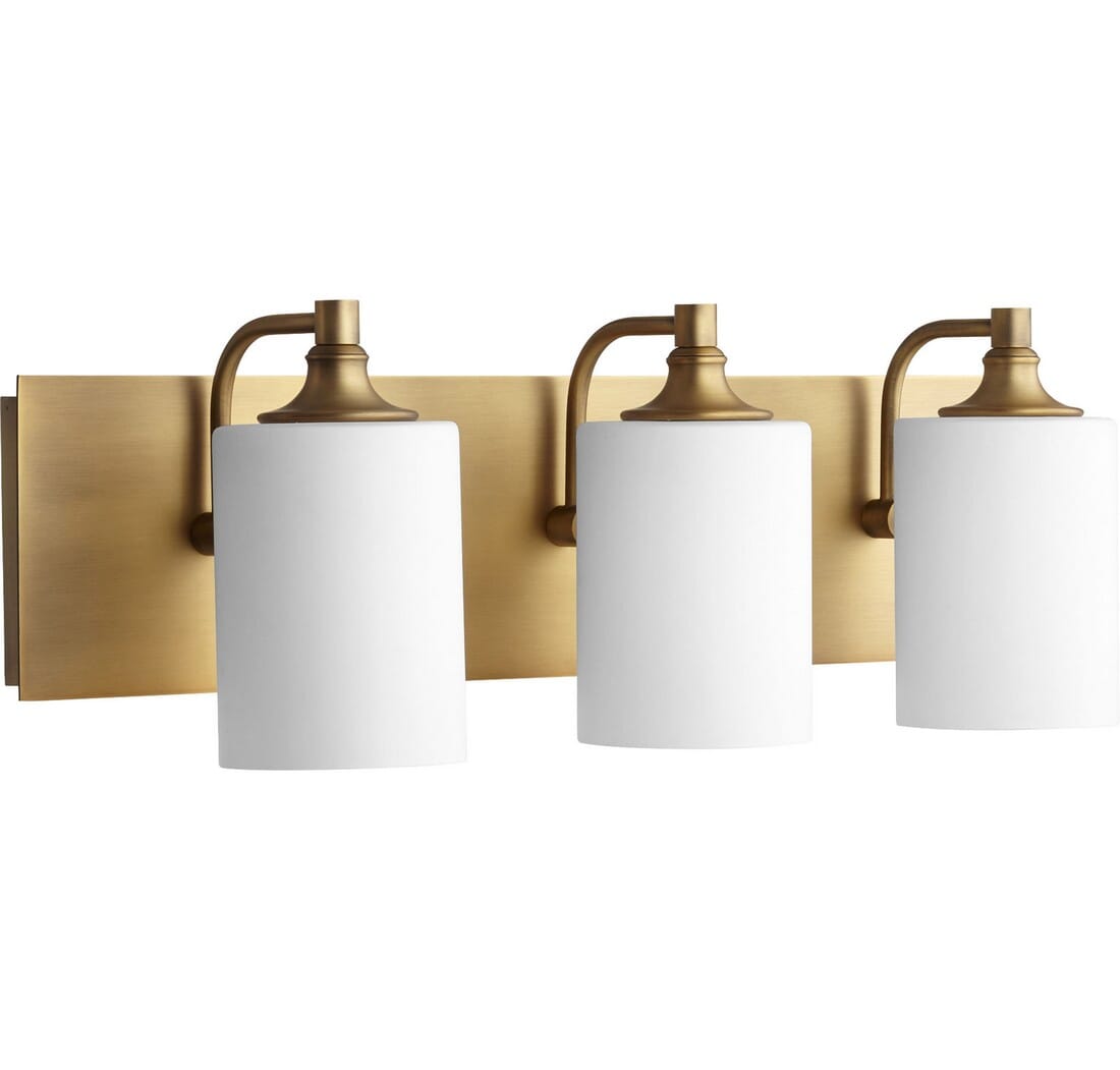 pics Quorum International Celeste quorum celeste 3 light bathroom vanity light in aged brass