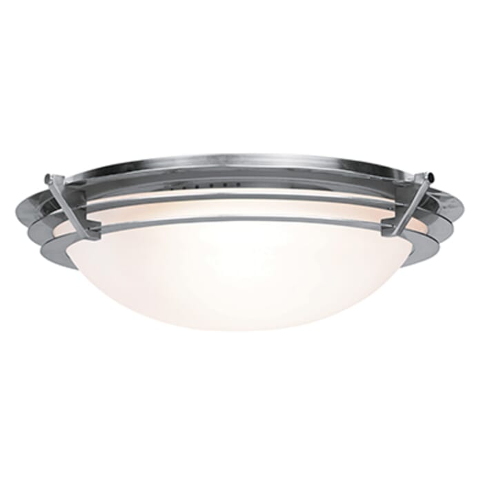 Access Lighting Saturn 9.5" Frosted Flush Mount in Brushed Steel Access Lighting Saturn 9.5" Frosted Flush Mount in Brushed Steel