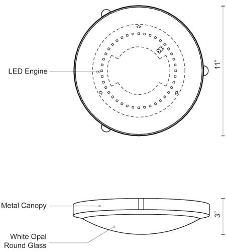 Kuzco Floyd Ceiling Light in Brushed Gold