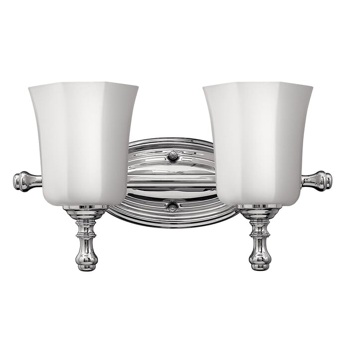 Hinkley Shelly 2-Light Bathroom Vanity Light in Chrome Hinkley Shelly 2-Light Bathroom Vanity Light in Chrome
