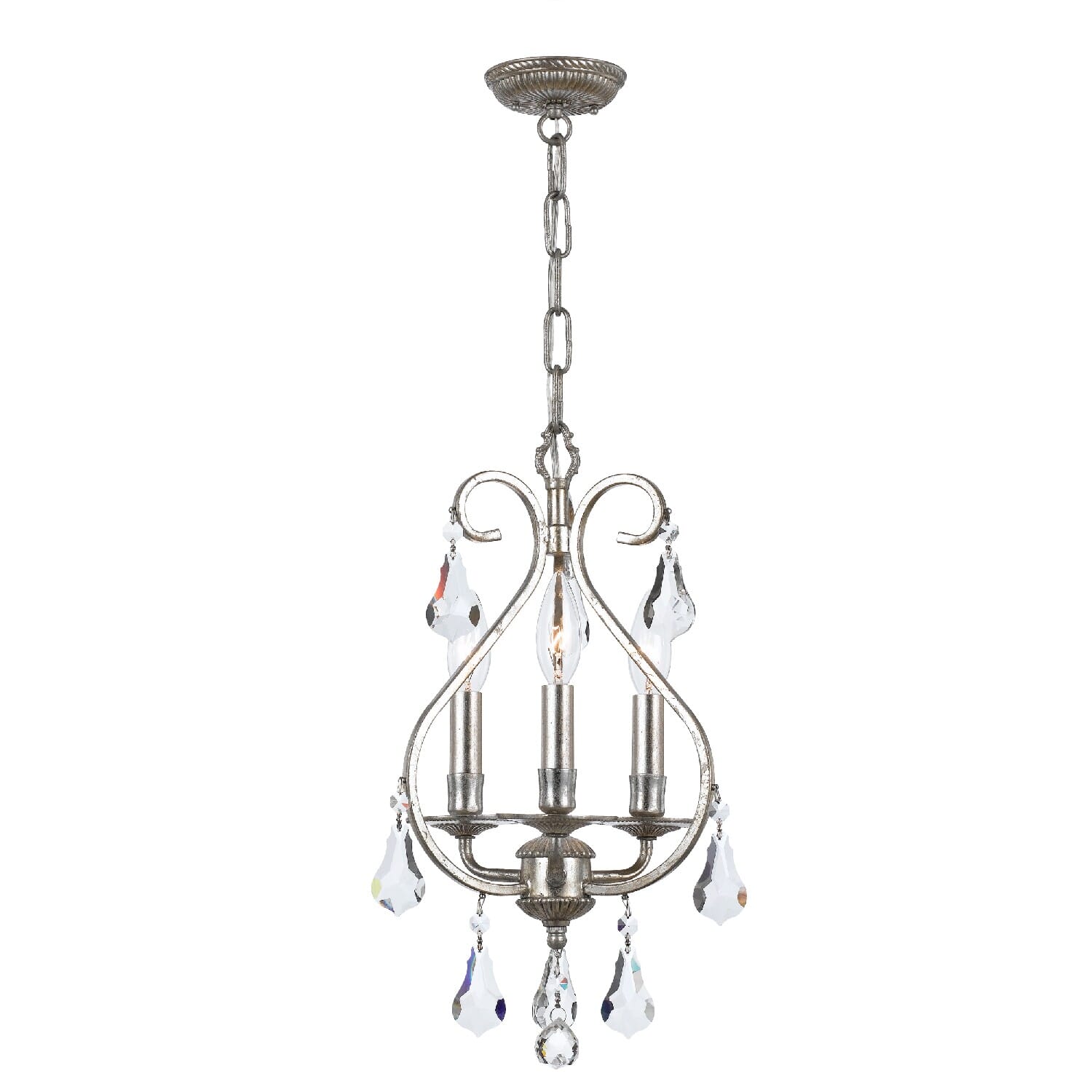 Ashton 3-Light Mini Chandelier in Olde Silver