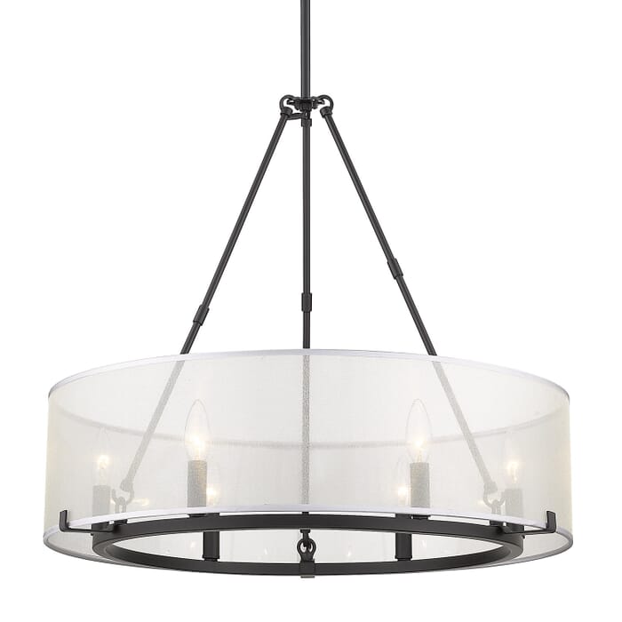 Golden Alyssa 6-Light Transitional Chandelier in Matte Black Golden Alyssa 6-Light Transitional Chandelier in Matte Black