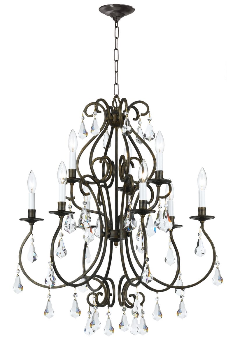 Ashton 9-Light 31"" Traditional Chandelier in English Bronze with Clear Hand Cut Crystals -  Crystorama, 5019-EB-CL-MWP