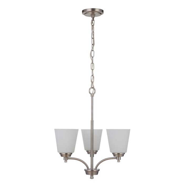 Craftmade Tyler 3-Light Transitional Chandelier in Brushed Polished Nickel Craftmade Tyler 3-Light Transitional Chandelier in Brushed Polished Nickel