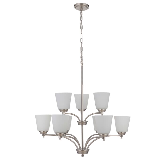 Craftmade Tyler 9-Light Transitional Chandelier in Brushed Polished Nickel Craftmade Tyler 9-Light Transitional Chandelier in Brushed Polished Nickel