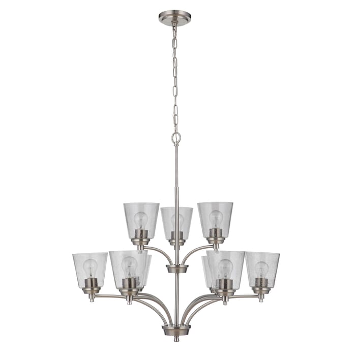 Craftmade Tyler 9-Light Transitional Chandelier in Brushed Polished Nickel Craftmade Tyler 9-Light Transitional Chandelier in Brushed Polished Nickel