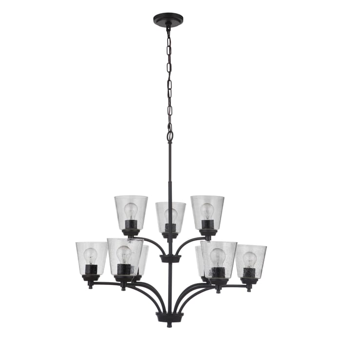 Craftmade Tyler 9-Light Transitional Chandelier in Flat Black Craftmade Tyler 9-Light Transitional Chandelier in Flat Black