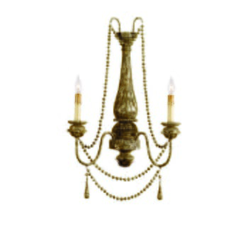 Currey & Company 2-Light 28" Eminence Wall Sconce in Distressed Silver Leaf