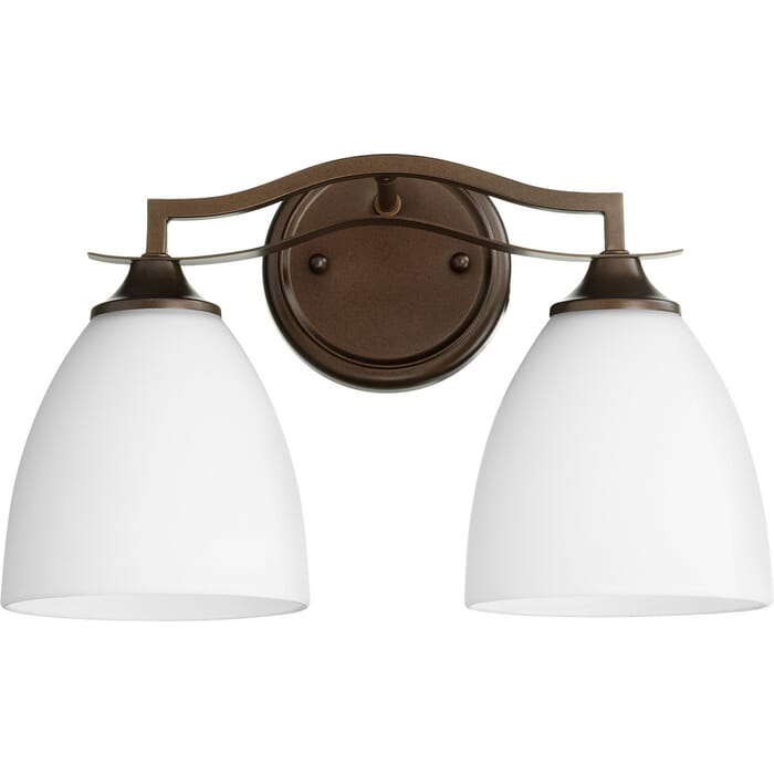 Quorum Jardin 2-Light 10" Bathroom Vanity Light in Oiled Bronze Quorum Jardin 2-Light 10" Bathroom Vanity Light in Oiled Bronze