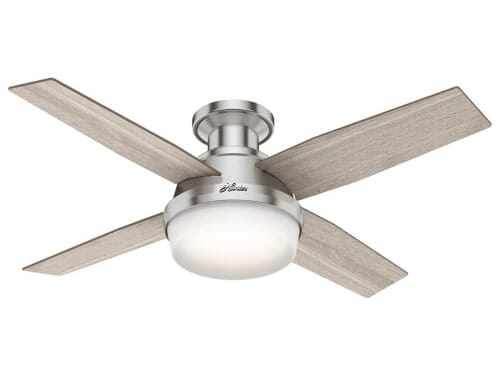 Hunter Dempsey Low Profile 2-Light 44" Indoor Ceiling Fan in Brushed Nickel