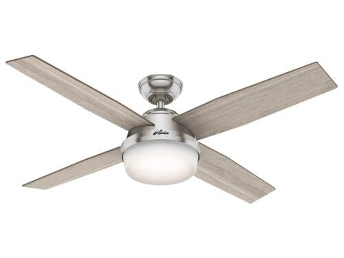 Hunter Dempsey 2-Light 52" Indoor Ceiling Fan in Brushed Nickel