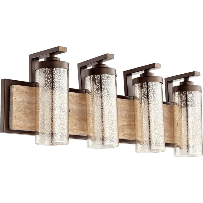 Quorum Julian 4-Light 12" Bathroom Vanity Light in Oiled Bronze Quorum Julian 4-Light 12" Bathroom Vanity Light in Oiled Bronze