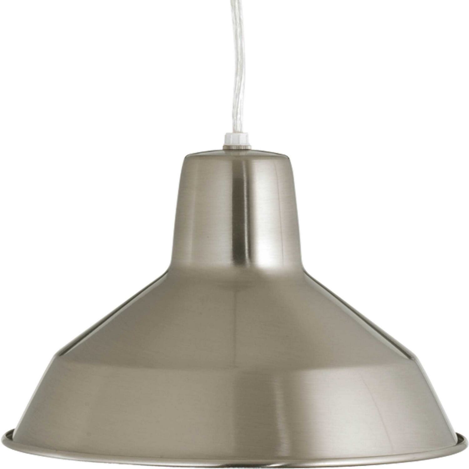 Brushed Nickel One Light Pendant from the Metal Shade Pendant Collection