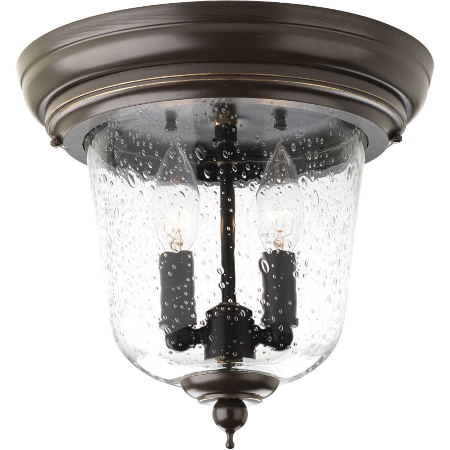 Antique Bronze Two Light Close to Ceiling from the Ashmore Collection