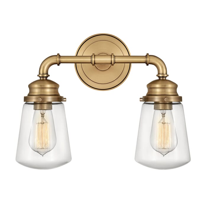 Hinkley Fritz 2-Light 15" Bathroom Vanity Light in Heritage Brass Hinkley Fritz 2-Light 15" Bathroom Vanity Light in Heritage Brass