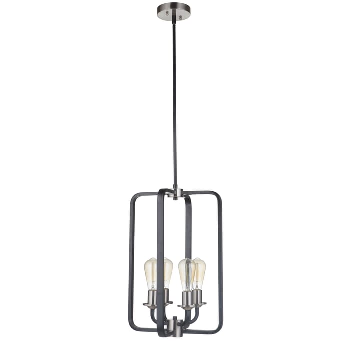 Craftmade Randolph 4-Light 14" Foyer Light in Flat Black with Brushed Polished Nickel Craftmade Randolph 4-Light 14" Foyer Light in Flat Black with Brushed Polished Nickel