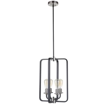 Craftmade Randolph 4-Light 14" Foyer Light in Flat Black with Brushed Polished Nickel
