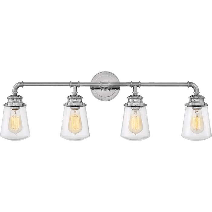 Hinkley Fritz 4-Light Bathroom Vanity Light in Chrome Hinkley Fritz 4-Light Bathroom Vanity Light in Chrome