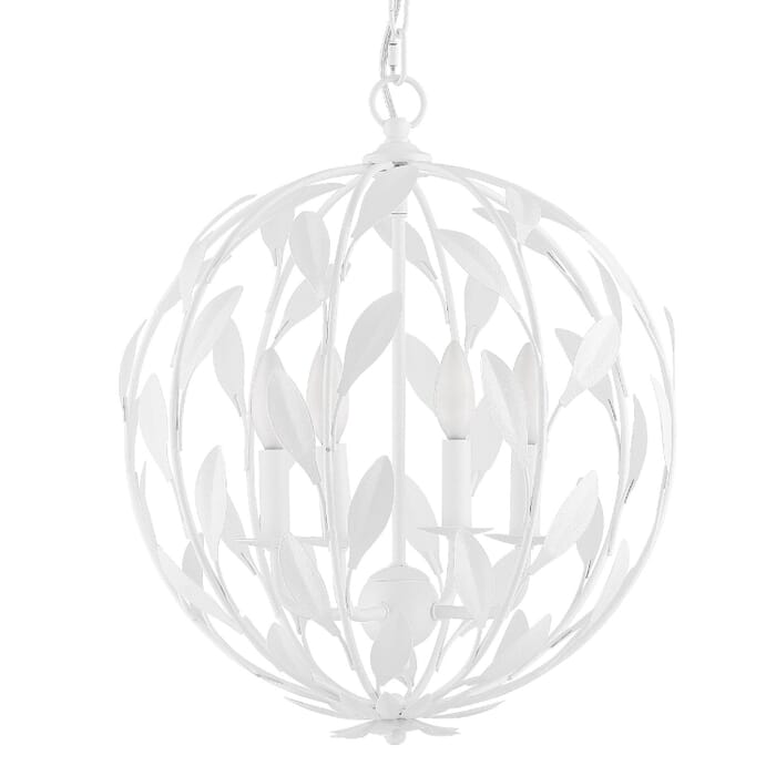 Crystorama Broche 4-Light 19" Chandelier in Matte White Crystorama Broche 4-Light 19" Chandelier in Matte White