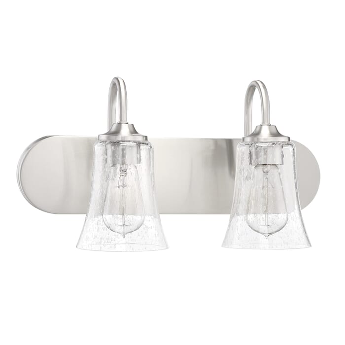 Craftmade Gwyneth 2-Light Bathroom Vanity Light in Brushed Polished Nickel Craftmade Gwyneth 2-Light Bathroom Vanity Light in Brushed Polished Nickel
