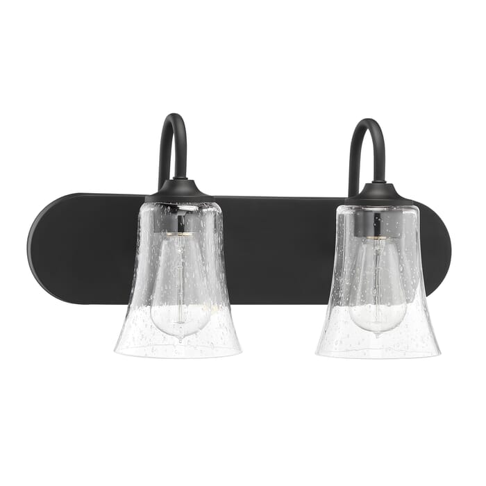 Craftmade Gwyneth 2-Light Bathroom Vanity Light in Flat Black Craftmade Gwyneth 2-Light Bathroom Vanity Light in Flat Black
