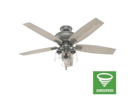 Hunter Charlotte 3-Light 52" Indoor Ceiling Fan in Matte Silver