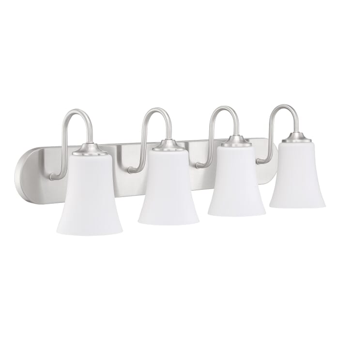 Craftmade Gwyneth 4-Light Bathroom Vanity Light in Brushed Polished Nickel Craftmade Gwyneth 4-Light Bathroom Vanity Light in Brushed Polished Nickel
