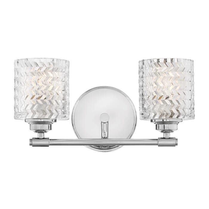 Hinkley Elle 2-Light Bathroom Vanity Light in Chrome Hinkley Elle 2-Light Bathroom Vanity Light in Chrome