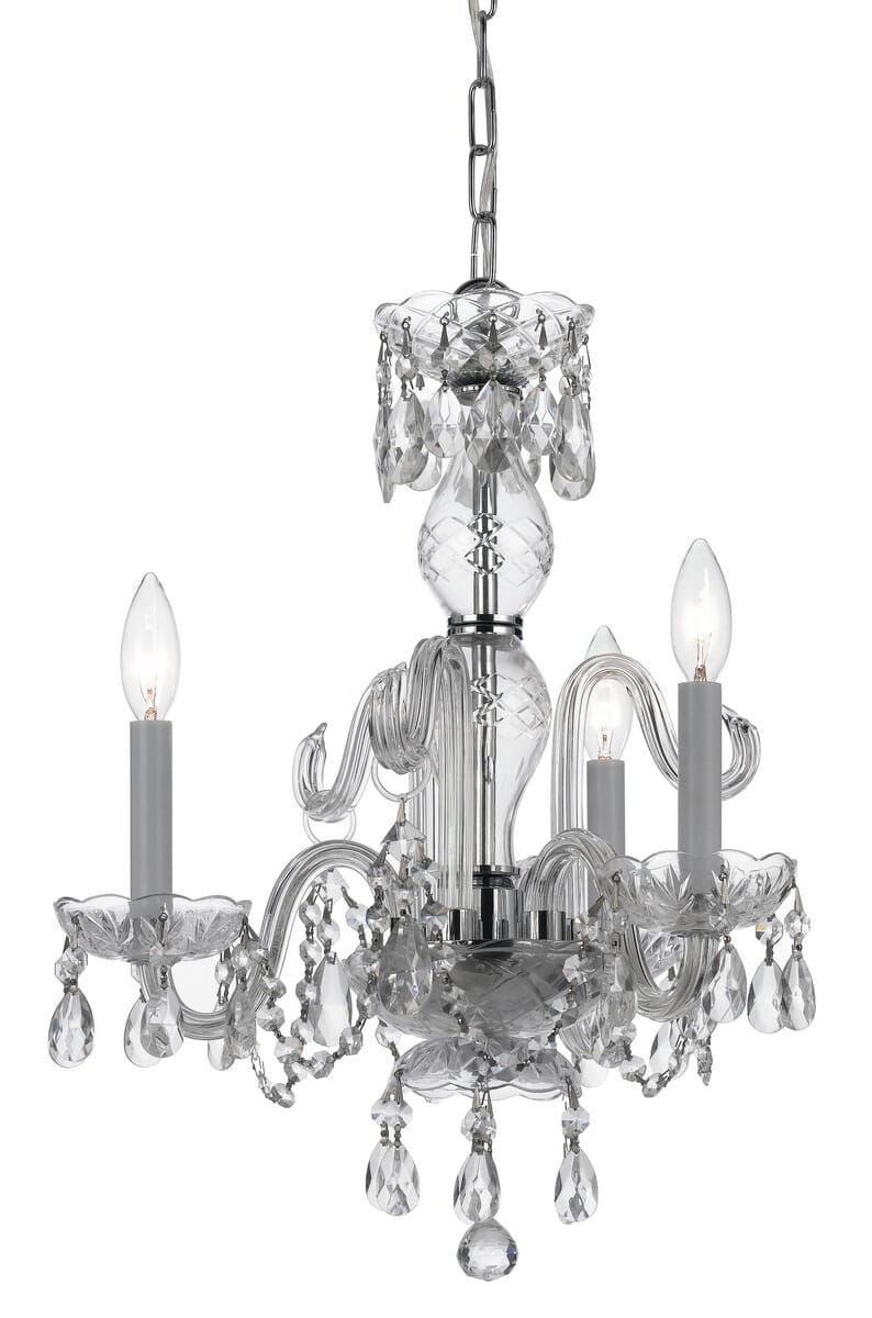 Traditional Crystal 3-Light 18"" Mini Chandelier in Polished Chrome with Clear Hand Cut Crystals -  Crystorama, 5044-CH-CL-MWP