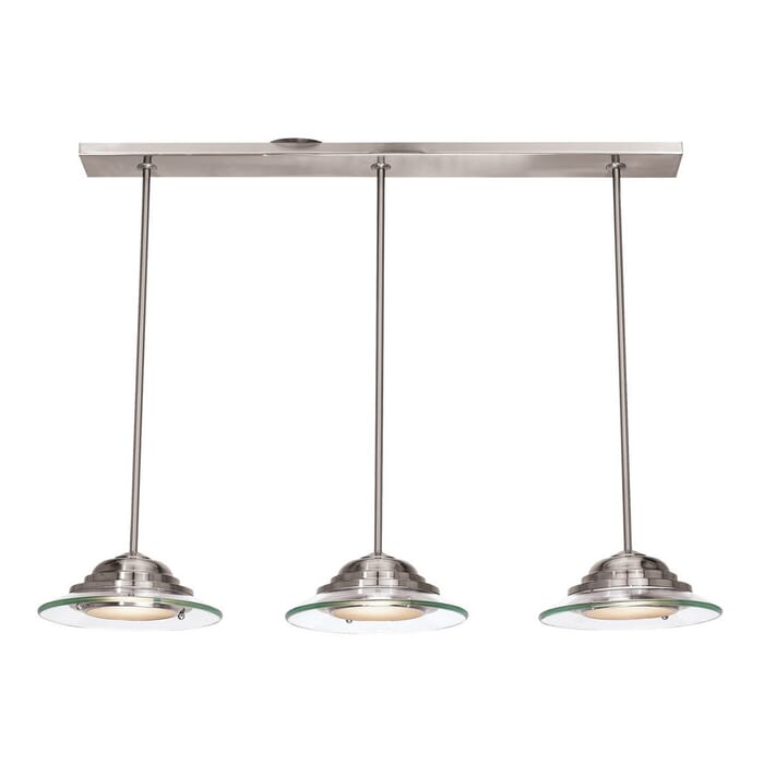 Access Phoebe 3-Light 4" Pendant Light in Brushed Steel Access Phoebe 3-Light 4" Pendant Light in Brushed Steel