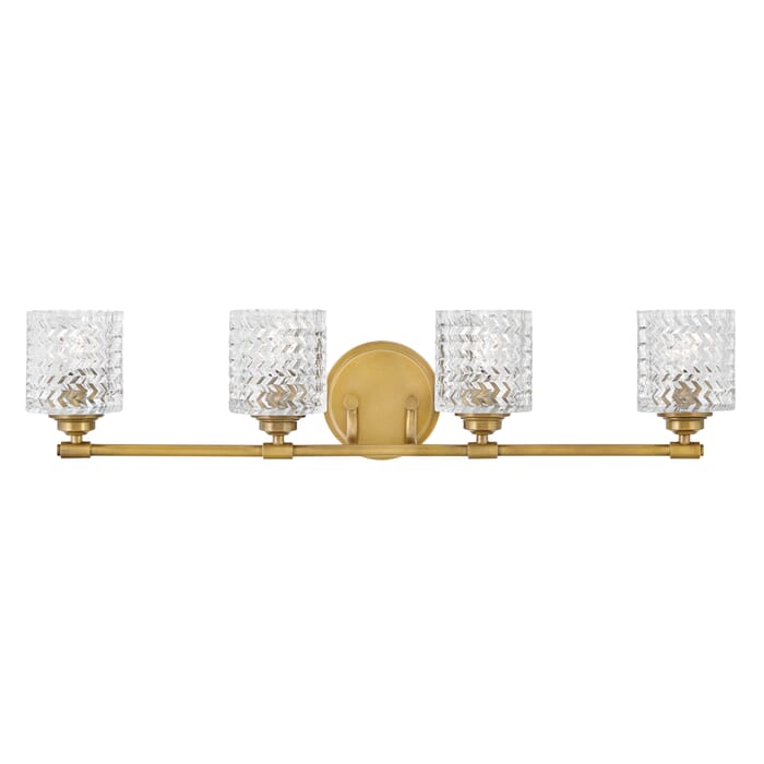Hinkley Elle 4-Light 32" Bathroom Vanity Light in Heritage Brass Hinkley Elle 4-Light 32" Bathroom Vanity Light in Heritage Brass