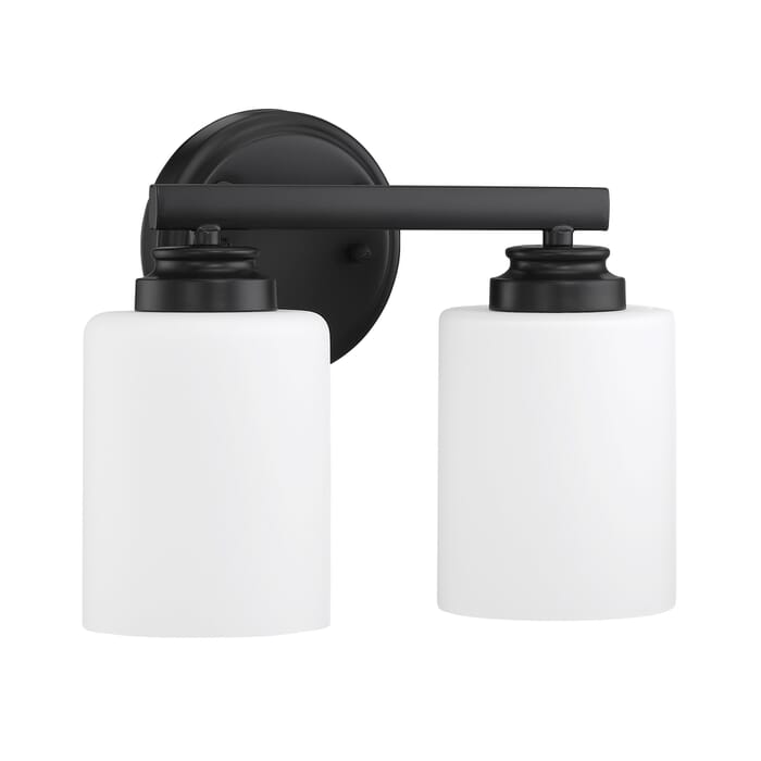 Craftmade Bolden 2-Light Bathroom Vanity Light in Flat Black Craftmade Bolden 2-Light Bathroom Vanity Light in Flat Black