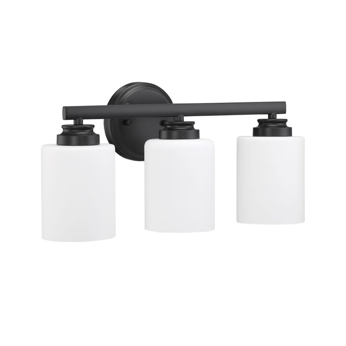 Craftmade Bolden 3-Light Bathroom Vanity Light in Flat Black Craftmade Bolden 3-Light Bathroom Vanity Light in Flat Black