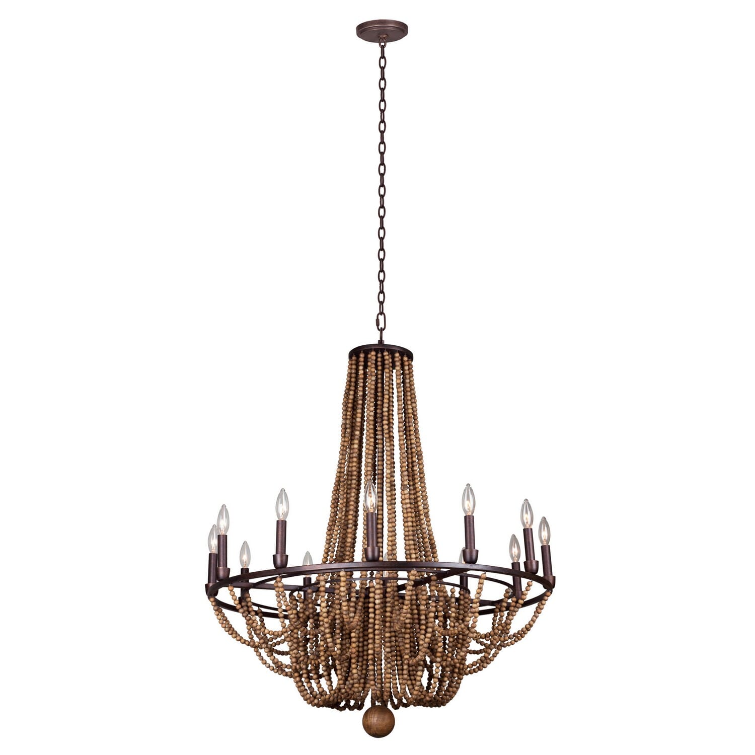 Royal Mahogany 12 Light Chandelier from the Beechwood Collection