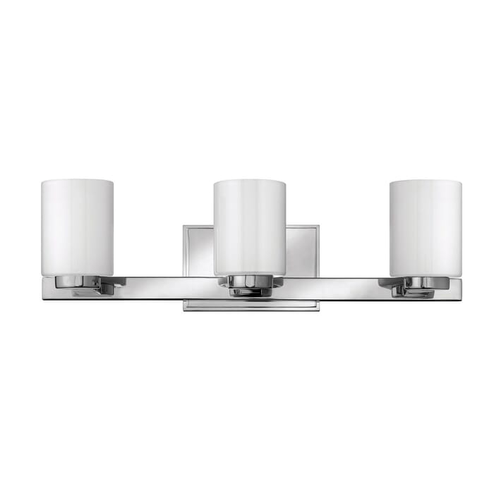 Hinkley Miley 3-Light Bathroom Vanity Light in Chrome Hinkley Miley 3-Light Bathroom Vanity Light in Chrome