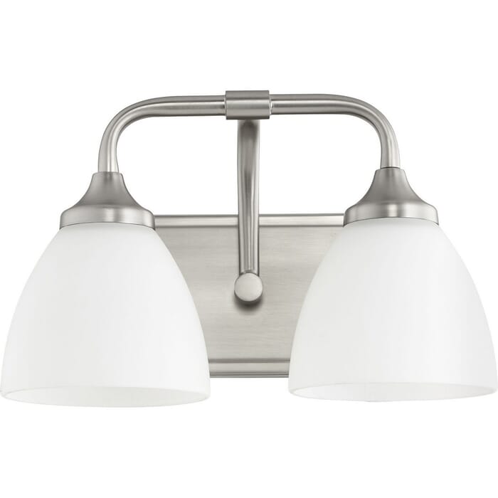 Quorum Enclave 2-Light 9" Bathroom Vanity Light in Satin Nickel Quorum Enclave 2-Light 9" Bathroom Vanity Light in Satin Nickel
