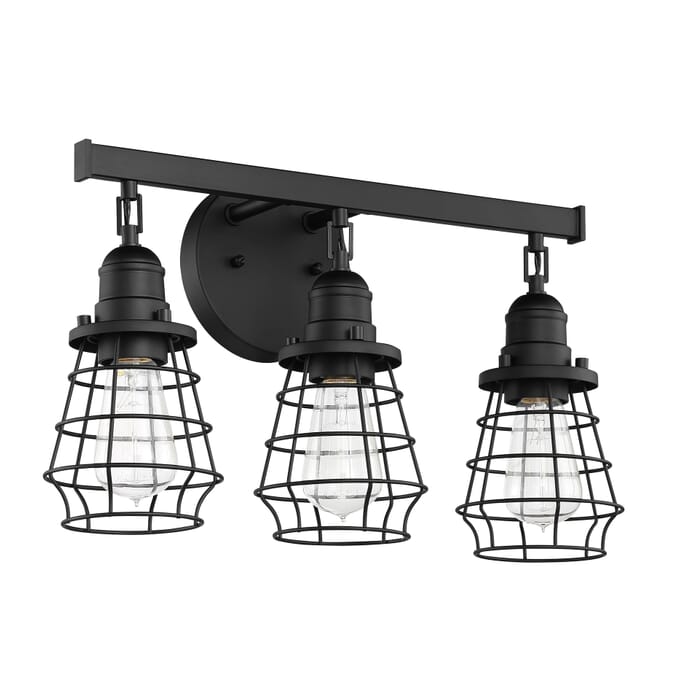 Craftmade Thatcher 3-Light 19" Bathroom Vanity Light in Flat Black Craftmade Thatcher 3-Light 19" Bathroom Vanity Light in Flat Black
